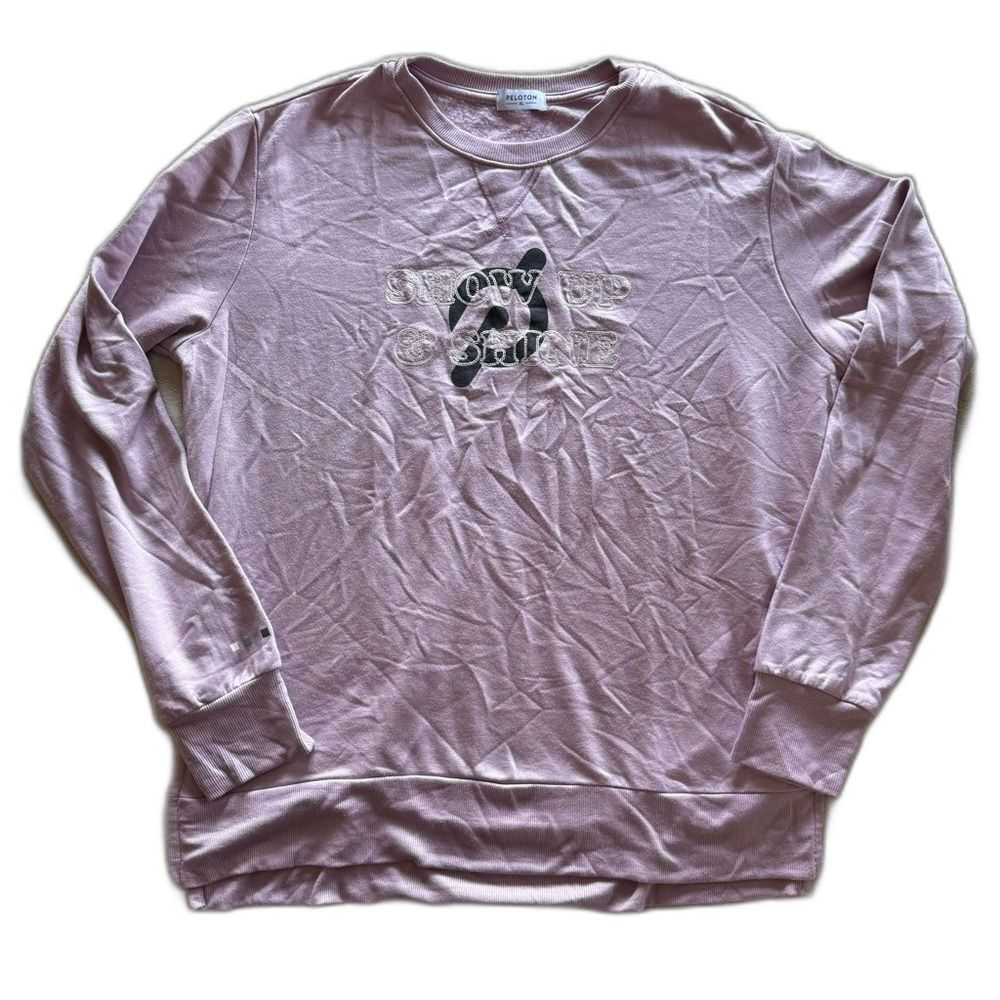 Peloton Women’s Show Up & Shine Long Sleeve Pink Crewneck Sweatshirt XL